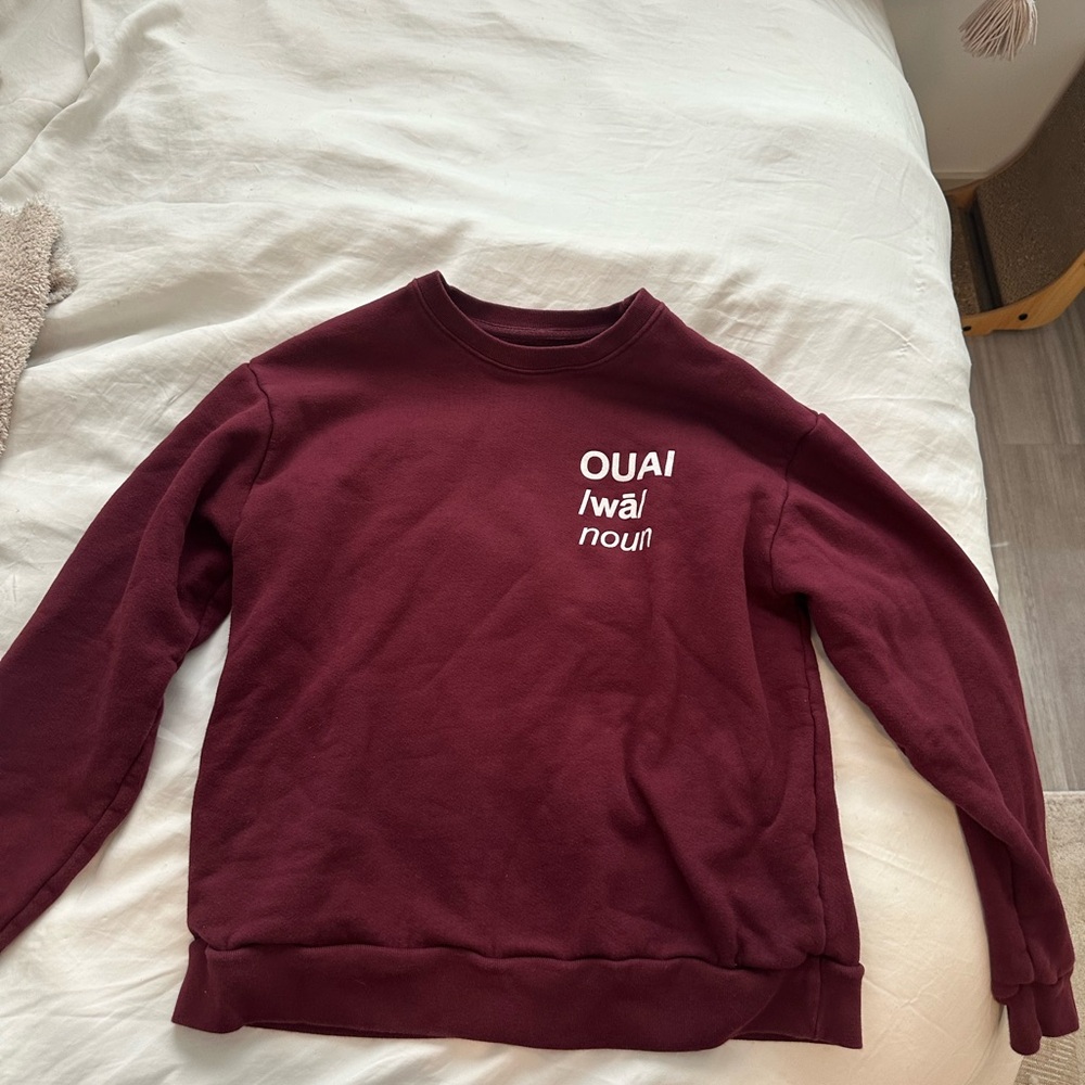 OUAI Unisex Deep Burgundy Crewneck Sweater